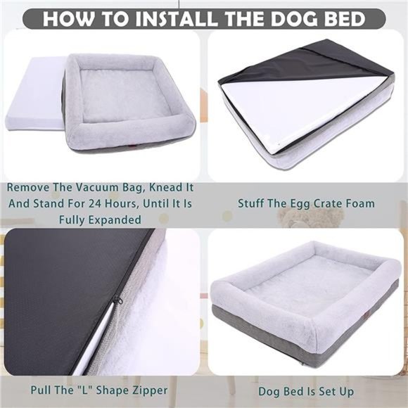 Dog Bed for Large Dogs and Medium Dogs, Dog Sofa Bed with Waterproof Liner pad - Picture 4 of 7